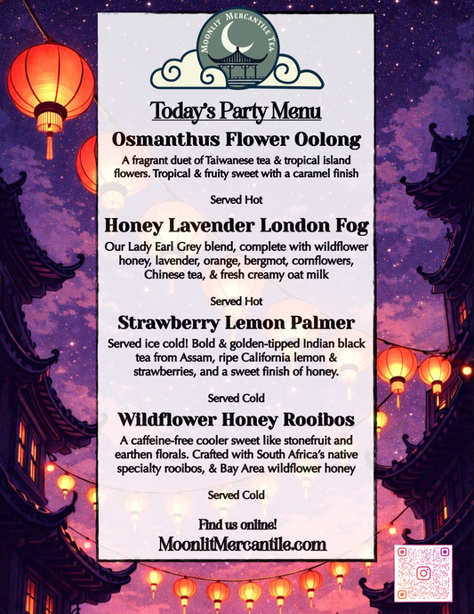 All-You-Can-Drink Hot & Cold Specialty Tea Bar for Sunset Young Chamber Recital (Materials Charge, $3.50/Person)